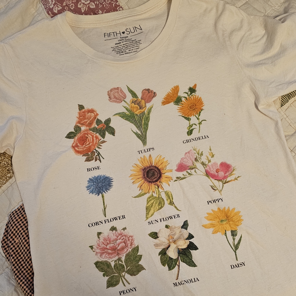 fifth sun floral graphic tee